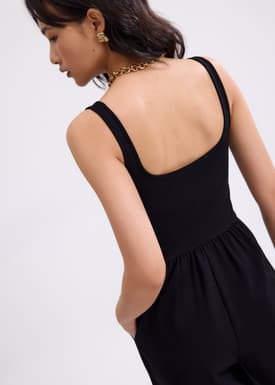 Leggy™ Elastic Jersey Square Neck Jumpsuit