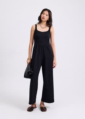 Leggy™ Elastic Jersey Square Neck Jumpsuit