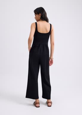 Leggy™ Elastic Jersey Square Neck Jumpsuit