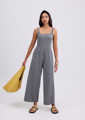 Leggy™ Elastic Jersey Square Neck Jumpsuit
