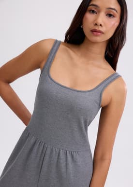 Leggy™ Elastic Jersey Square Neck Jumpsuit