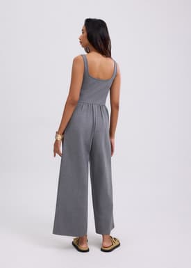 Leggy™ Elastic Jersey Square Neck Jumpsuit