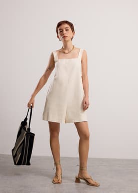 Relaxed Chambray Cutout Romper