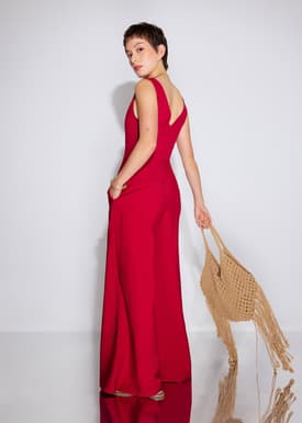 Boat Neck Wide Leg Jumpsuit