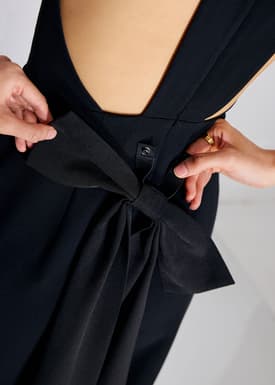 BraFree by LB Detachable Ribbon Tie Halter Neck High Waist Jumpsuit