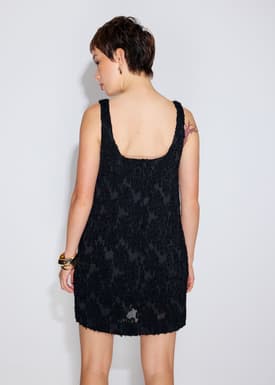 Textured Plisse Square Neck A-Line Romper
