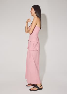 Linen Cargo Tube Jumpsuit