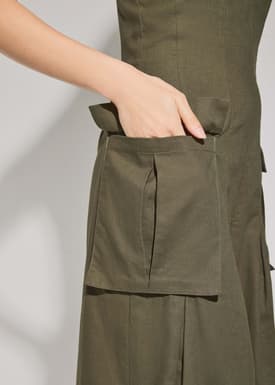 BraFree by LB Linen Cargo Tube Jumpsuit
