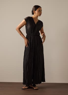 Crinkle Pleats Jumpsuit