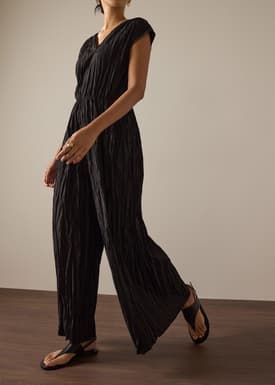 Crinkle Pleats Jumpsuit