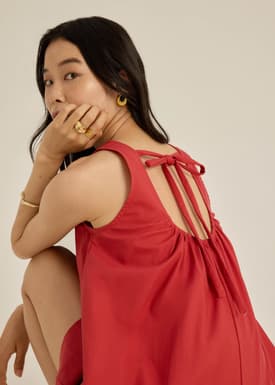 Back Tie A-Line Romper