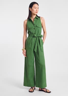 Leggy™ Wide Leg Jumpsuit With Sash