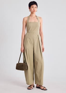 Multi-way Twill Barrel Jumpsuit