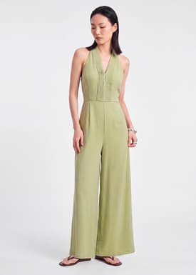 BraFree by LB Rayon Halter Jumpsuit