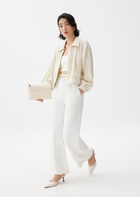 Viscose Relaxed Bomber Jacket