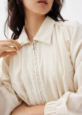 Viscose Relaxed Bomber Jacket