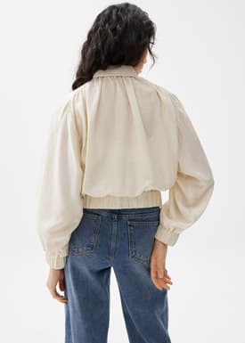 Viscose Relaxed Bomber Jacket