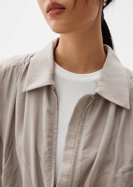 Viscose Relaxed Bomber Jacket