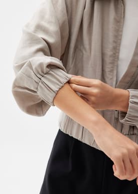 Viscose Relaxed Bomber Jacket