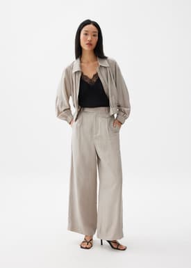 Viscose Relaxed Bomber Jacket