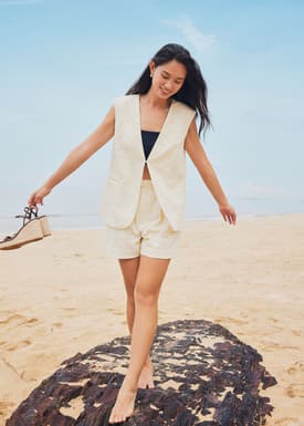 Relaxed Broderie Vest
