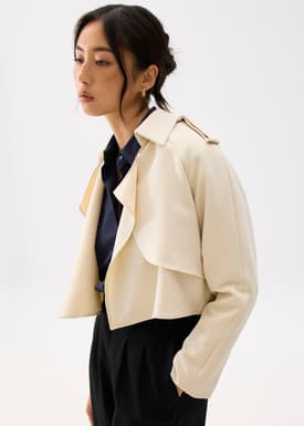 RuchedReady® Collared Boxy Crop Jacket