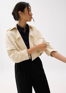 RuchedReady® Collared Boxy Crop Jacket
