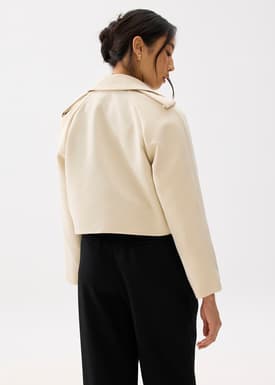 RuchedReady® Collared Boxy Crop Jacket