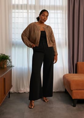 Relaxed Plisse Crop Jacket