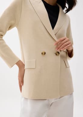 Knit Double Breasted Blazer
