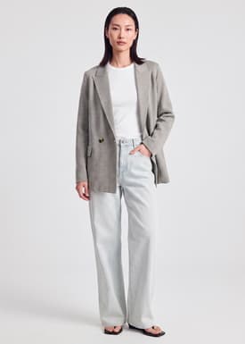 Knit Double Breasted Blazer