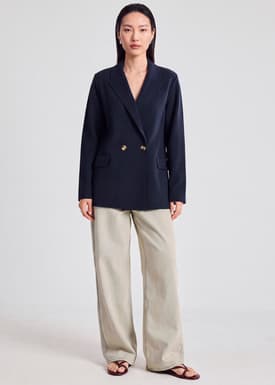 Knit Double Breasted Blazer