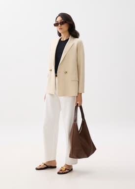 Knit Double Breasted Blazer