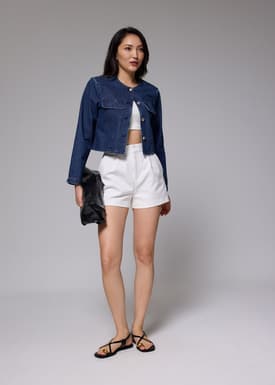Denim Boxy Cuff Sleeve Jacket
