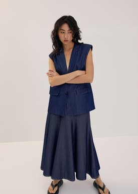 Relaxed Chambray Vest