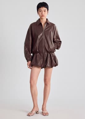 Vegan Leather Oversized Jacket
