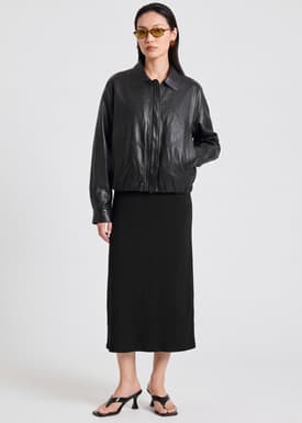 Vegan Leather Oversized Jacket