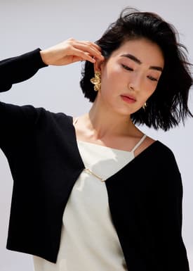 Knit Metal Clasp Cardigan