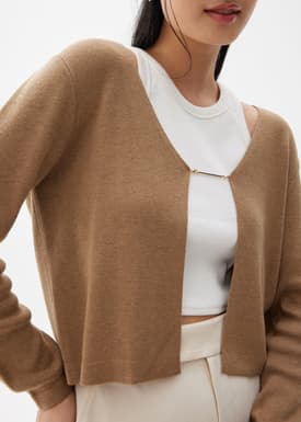 Knit Metal Clasp Cardigan