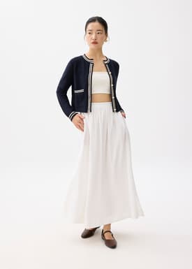 Textured Round Neck Knit Cardigan