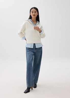 Relaxed Half Zip Knit Sweater