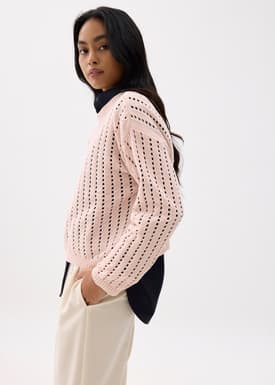 Sheer Pointelle Knit Sweater