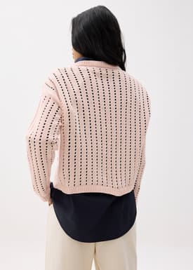 Sheer Pointelle Knit Sweater