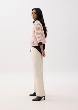 Sheer Pointelle Knit Sweater