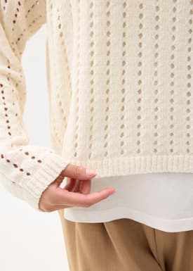 Sheer Pointelle Knit Sweater