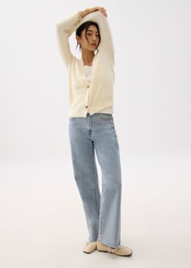 Relaxed Fuzzy Knit Cardigan