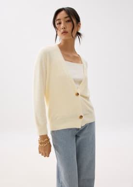 Relaxed Fuzzy Knit Cardigan
