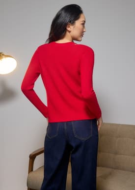 Ribbed Knit V-neck Cardigan