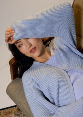 Relaxed Ribbed Knit Cardigan