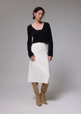 Pearl Embellished Crop Knit Cardigan